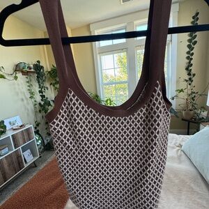 Abercrombie & Fitch Brown and White Knit Top